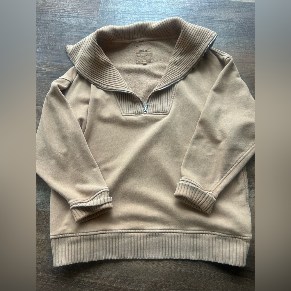 Aerie oversized fit quarter zip up sweater